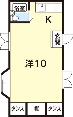 ハイツ村上(ワンルーム/2階)の間取り写真