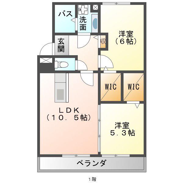 アームズパーク 173(2LDK/1階)の間取り写真