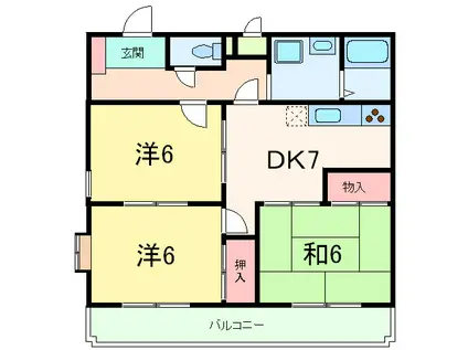 ハイム屋敷本(3DK/2階)の間取り写真