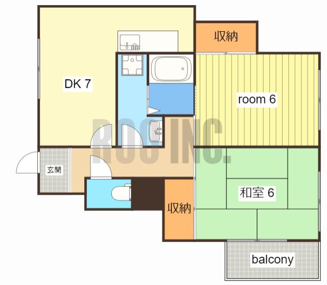 マンション大和(2DK/2階)の間取り写真