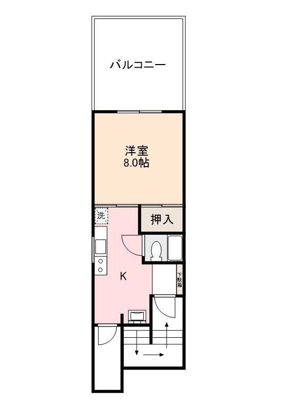 シノミヤビル(1K/4階)の間取り写真