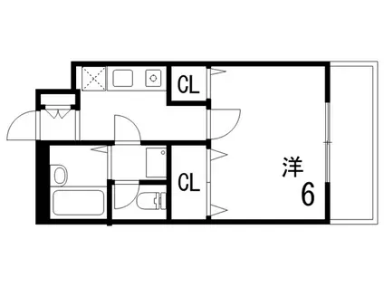 ロンフルーブ深江(1K/1階)の間取り写真