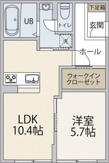 リバーサイド三滝(1LDK/1階)の間取り写真