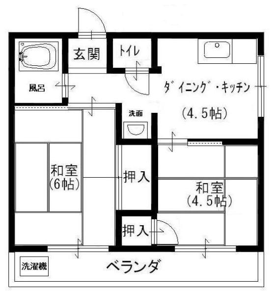第2坂田ビル(2DK/2階)の間取り写真