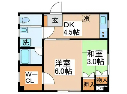 ルミネオオシロ(2DK/1階)の間取り写真