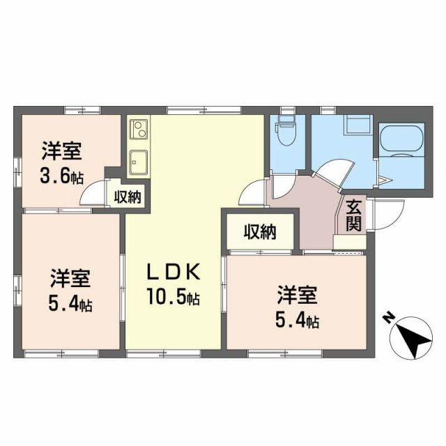 フレグランス東谷(3LDK/1階)の間取り写真