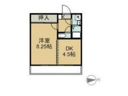 フォーバスIII(1DK/2階)の間取り写真