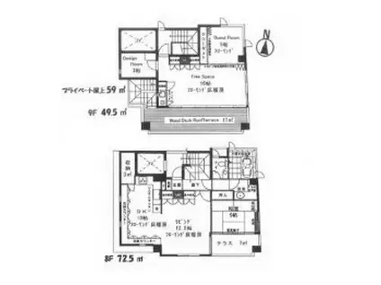 ハーベストハウス円山(4LDK/8階)の間取り写真