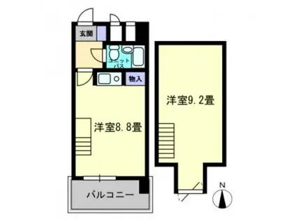 AMS4観光町(1K/9階)の間取り写真
