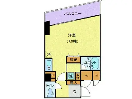 マリオン新宿河田(ワンルーム/6階)の間取り写真