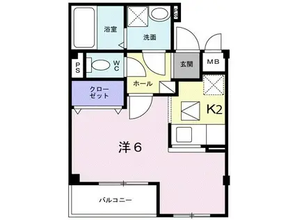 グランツ築地(ワンルーム/1階)の間取り写真