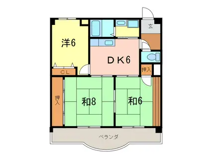 エシュリオン原崎(3DK/3階)の間取り写真