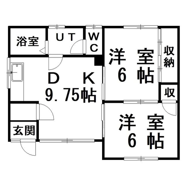 ミヨシマンション(2DK/2階)の間取り写真