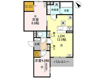 イルフォンターナ大田町(2LDK/3階)の間取り写真