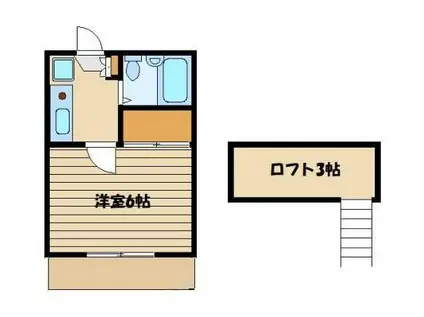 ハイブリッヂ(1K/1階)の間取り写真