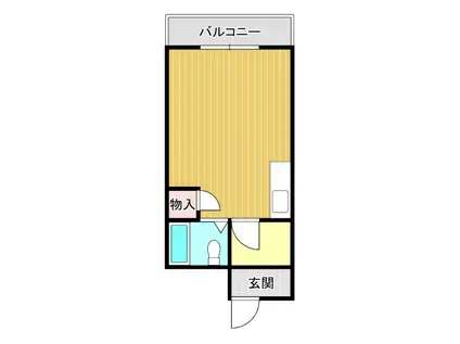 宮田町フラワーハイツ(ワンルーム/2階)の間取り写真
