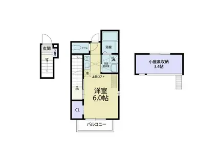 FREUDE(ワンルーム/2階)の間取り写真