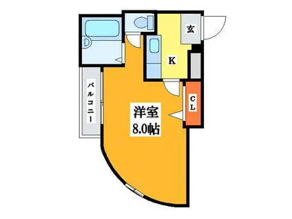 小阪駅前ヴィラデステ(1K/4階)の間取り写真