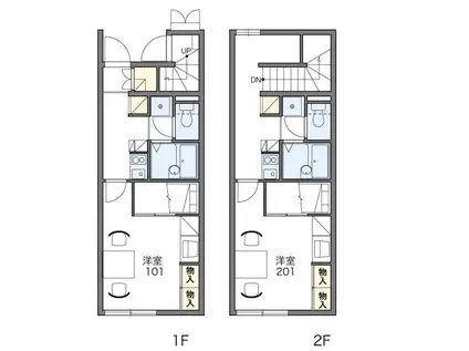 レオパレス横手こまち(1K/2階)の間取り写真