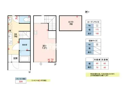 ナナザスタイル田主丸(1SDK/1階)の間取り写真