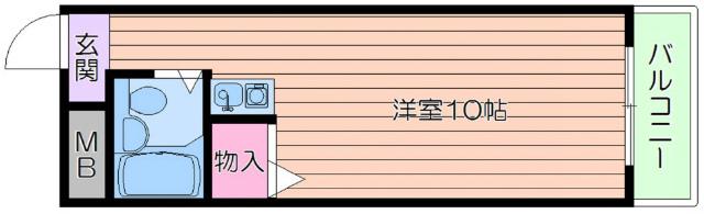 プレアール吹田ノース(ワンルーム/3階)の間取り写真