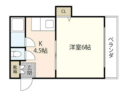 塩本ビル(1K/4階)の間取り写真