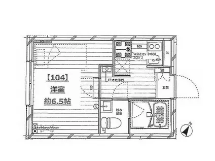 ラフィーネ音羽(1K/1階)の間取り写真