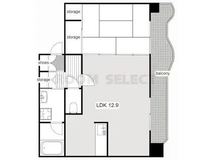 綾羽アネックス葵(1LDK/2階)の間取り写真