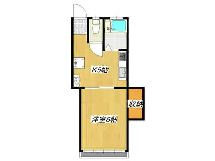 ベルメゾン(1DK/2階)の間取り写真