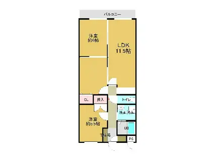 MAYUMIウエストサイド楠葉(3LDK/2階)の間取り写真