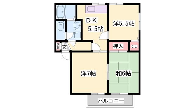 ディアス・オークラ(3DK/2階)の間取り写真