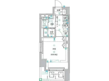 ユリカロゼ五反野III(1K/4階)の間取り写真