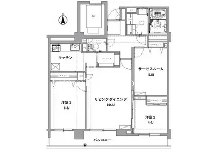 アプリーレ日吉本町(2SLDK/3階)の間取り写真