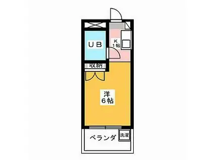 ハニイ枡形(ワンルーム/3階)の間取り写真