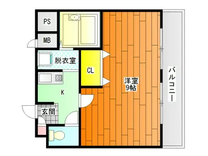 サンコークレアール(1K/3階)の間取り写真