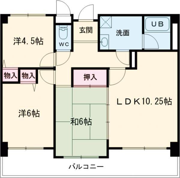 サウスレーベン小野(3LDK/8階)の間取り写真