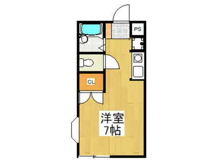 鈴木ハイツ(ワンルーム/2階)の間取り写真