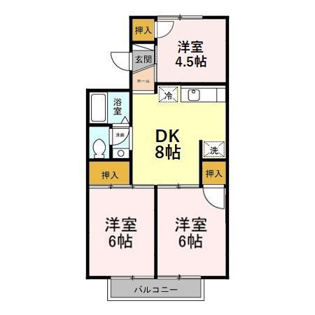 コートプレジオ(3DK/1階)の間取り写真