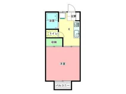 あけぼのコーポD棟(1K/1階)の間取り写真