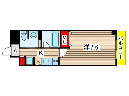ウィルテラス千葉中央(1K/8階)の間取り写真