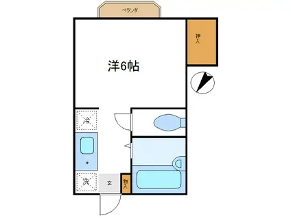 コーポサンルート(1K/1階)の間取り写真