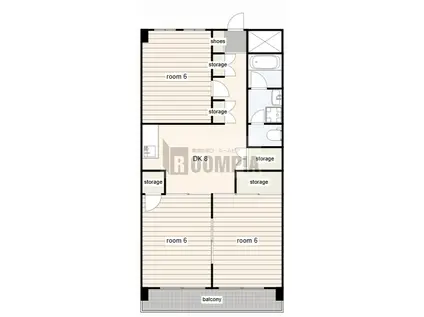 大忠ビル(3DK/6階)の間取り写真