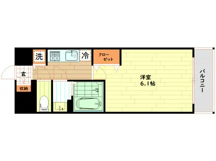 ファステート大阪ドームライズ(1K/3階)の間取り写真