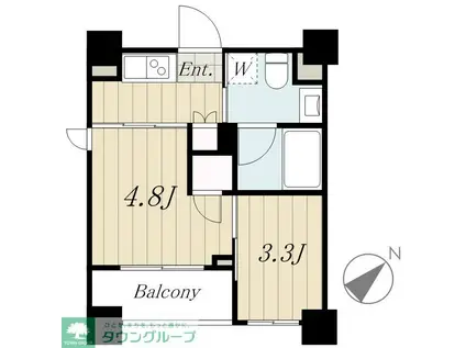 XEBEC北新宿(2K/7階)の間取り写真