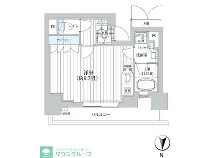 ライオンズフォーシア清澄白河(ワンルーム/6階)の間取り写真