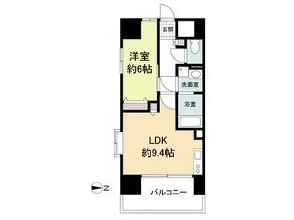 LA DOUCEUR山王(1LDK/8階)の間取り写真