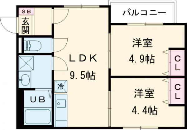 D PORTA IRIS(2LDK/1階)の間取り写真