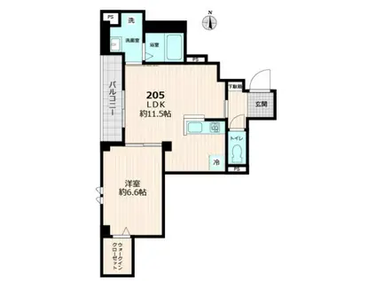 グレース(1LDK/2階)の間取り写真