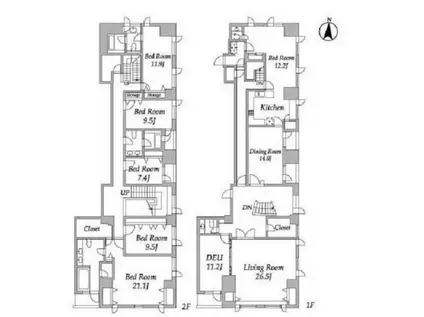プライムスクエアシティ(6LDK/12階)の間取り写真