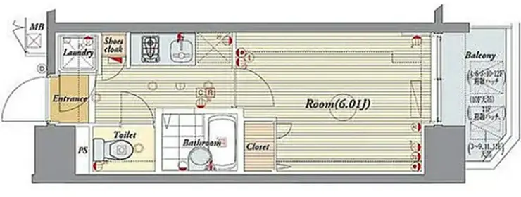 セリュークス駒込 3階階 間取り